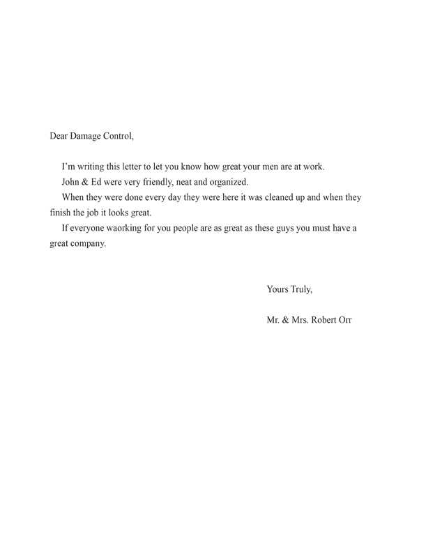 Letter from Mr. & Mrs. Orr